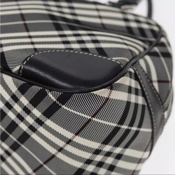 BURBERRY Nova Check Blue Label Hand Bag Nylon Black Silver - EUC - Picture 7 of 13